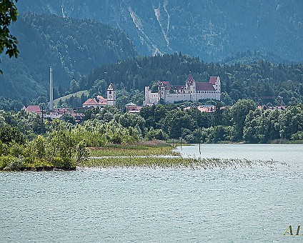 Waltenhofen am Forggensee Blick zum Hohen Schloß Füssen am 18.07.2019