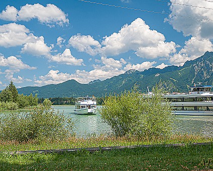Forggensee am Anleger Füssen "MS Allgäu" und "MS Füssen" am 16.07.2019